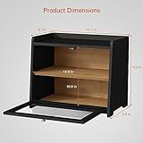 Goozii Black Bread Box for Kitchen Countertop, Large Bread Storage Container for Homemade Bread, Wood Farmhouse Breadbox Organizer for Kitchen Counter Corner, Cabinet, Pantry, Cupboard (Black)