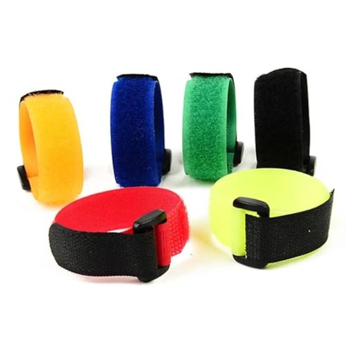 10pcs/Set Reusable Fishing Rod Tie Holder Strap Suspenders Fastener Hook Loop Cable Cord Tie Belt Fixed Tackle Box Accessories(Red 10pcs)
