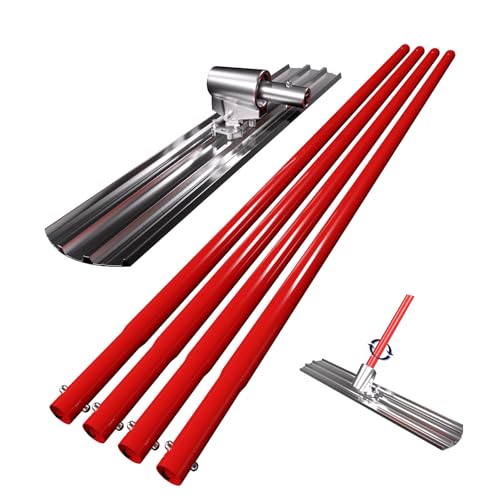 RUPERTOOL Aluminum Magnesium Alloy Concrete Float 48 x 8 inch, Round End, with Adjustable Bracket, 56 inch Float Extendable Handles x 4, Screeding and Finishing Tool Kit