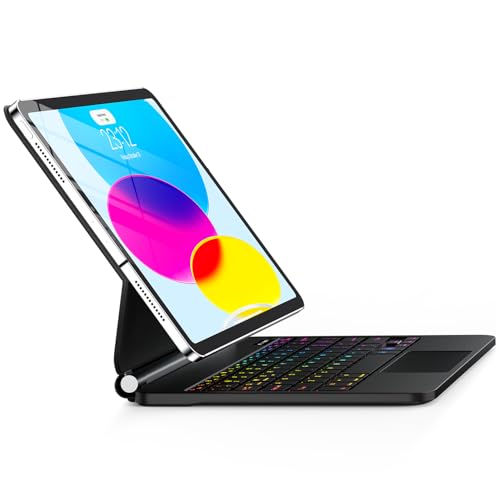 for iPad 11th (A16) & 10th Generation Case with Keyboard – Magic-Style Magnetic – Floating Cantilever Stand - Multi-Touch Trackpad Keyboard Case for iPad 11 inch 2025&10th Gen 10.9 inch (Black)