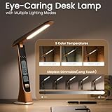 WILIT Rechargeable Lamps Cordless Table Lamp, Foldable Portable Desk Lamp - LED Battery Operated Lights with Stepless Brightness&Time Display for Office Lamp, Book Lights, College Dorm Essentials