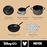 Disney 100 Meyer Nonstick Induction Stackable Cookware 4pc Set | Pots and Pans Essentials | Steamboat Willie Edition | Dishwasher Safe | Oven Safe