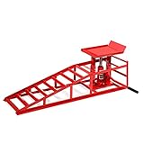 Stark 2 Pieces Auto Ramp Low Profile Car Lift Service Ramps Truck Trailer Garage Automotive Hydraulic Lift Repair Frame (Red)