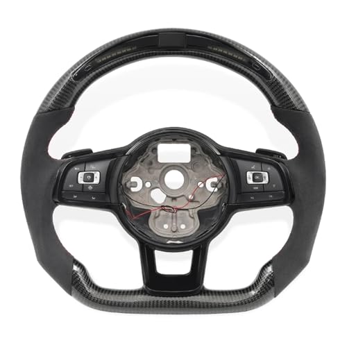 LED Carbon Car Steering Wheel Compatible For Volkswagen Golf MK7 MK6 MK5 MK4/Passat/Jetta/Touareg Phaeton/Tiguan Magotan Polo(With button style)
