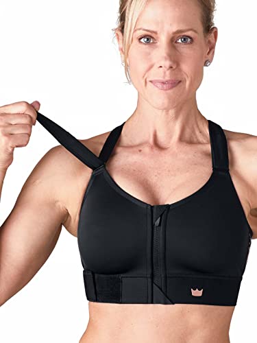 SHEFIT Flex Sports Bra for Women, Medium Impact Sports Bra, Black, Medium