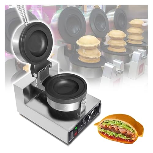 Electric Press ufo Burger Machine, Commercial Hamburger Press, Ice Cream Waffle Maker, Non Coated Electric Burger Maker, Adjustable Temperature 50-300℃ Non-Stick Pan