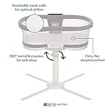 HALO BassiNest Luxe Swivel Sleeper, Over-Bed Baby Bassinet with 360° Rotation, Vibrations, White Noise, Nightlight, and Safe Close-Sleeping Design, Dove Grey Tweed