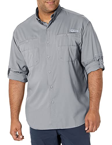 Columbia Mens PFG Tamiami Long Sleeve Fishing Shirt, Cool Grey, Medium