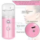 Mudder 8 Pieces Nano Sprayer Facial Mister Portable Mini Face Mist Atomization USB Rechargeable 30ml Face Steamer for Skin Care Eyelash Extensions Daily Makeup