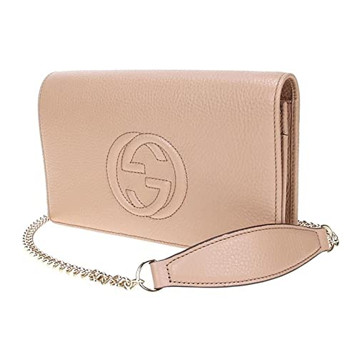 Gucci Soho Mini Chain Crossbody Camellia Leather Bag Handbag New