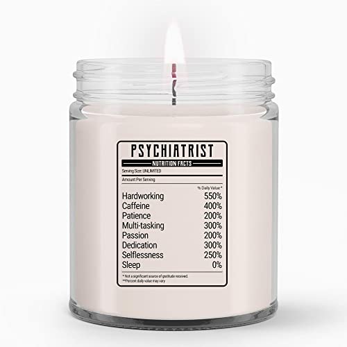 LaPomme Psychiatrist Nutrition Facts, Psychiatrist Candle, Psychiatrist Gift, Gift for Psychiatrist, Psychiatry Graduation Candles 2023, Candle 9Oz