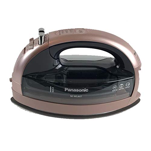 Panasonic Rose Gold 360 Freestyle Cordless Iron NI-WL607 - Portable Steamer for Clothes with Ceramic Charging Base, Vertical Steam Irons, Compact Heavy Duty Press Ironing Machine, 1500 Watts