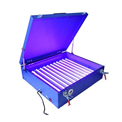 BREVELTION UV Exposure Unit Silk Screen Printing Light Box with 12 pcs LED Light Tubes 24 x 28inch Blue