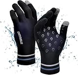 DRYMILE Hyla Waterproof Gloves - Warm Touchscreen Winter Snow Wool Blend Hand Gloves for Men & Women - Work, Hiking, Skiing, Running, Biking, Riding Glove, Ideal for Cold Weather - L, Black