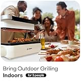 CARESYS Smokeless Double Care Grill, Electric Indoor Tabletop Grill, Dual Heating, Fast Grilling, Portable, Nonstick, Adjustable Temperature, Ideal for K-BBQ