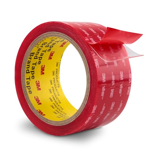 3M Double Sided Mounting Tape VHB 2''x15.4Ft 0.04in Thick Clear 4910 Heavy Duty Adhesive Waterproof Foam Tape for Car Home Office Deco