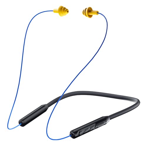 MIPEACE Bluetooth Earplug Headphones, Neckband Wireless Earbuds earplugs-29db Noise Reduction isolating in-Ear earplug Earphones and Controls,IPX5 sweatproof,19+Hour Battery(Blue)