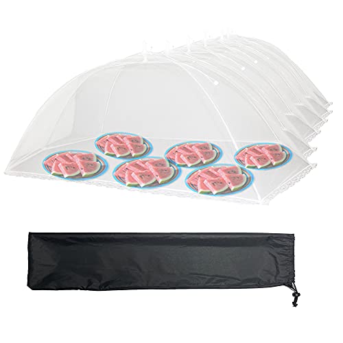 Simply Genius 6 Pack Pop-Up Mesh Food Covers Tent Umbrella for Outdoors, Extra Large (39" x 24") Reusable & Collapsible Picnic Accessories Outdoor Food Covers for Outdoor Parties