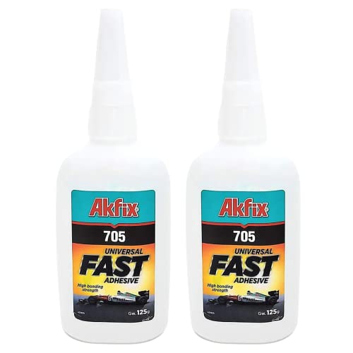 Akfix 705 CA Super Glue - Cyanoacrylate Glue Clear - Strong Adhesive for Wood, PVC, Plastic, Metal | DIY& Professional, 2 Pack, 3.5 Oz.