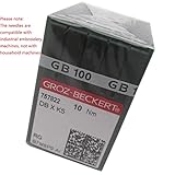 GROZ-BECKERT Needle in CKPSMS Clear Plastic Box- 100 Groz Beckert DBXK5 Industrial Embroidery Sewing Machine Needles Compatible with Tajima Barudan SWF (Size 100/16)