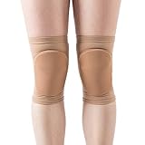 DANCEYOU Dance Knee Pads Hard Sponge Volleyball Knee Brace for Big Kid Teen Adults Football Pole Dancer Workout Knee Protector, Tan, L