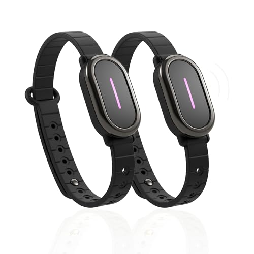 BOND TOUCH 4 Bracelet - Long-Distance Relationship Touch Bracelet for Couples, Friends and Families to Feel Connected (2 Units) (Black/Black)
