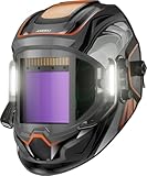 ANDELI Welding Helmet - Panoramic 180° View 3.94"X3.74",True Color Auto Darkening Welding Helmet with Light, 4 Arc Sensor, 4/5-8/9-13 Type-C Charging Moner LED