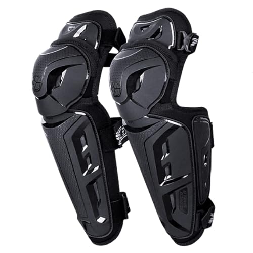 Scoyco Motorcycle Knee Shin Guards for Men - CE Level 1 Motocross Knee Pads Protective Gear with 45°-180° Knee Flexibility Design and Adjustable Elastic Band