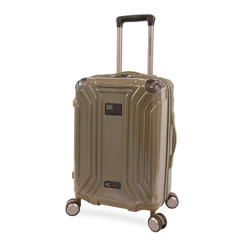Highland Tactical Hardside Carry-On Luggage, Dark Green, 21 inch