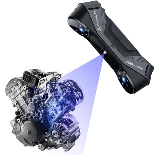 Creality 3D Scanner Raptor Pro for Automotive & Engineering Projects with Metrology-Grade 0.02mm Accuracy,22+7 Blue Laser,Anti-Shake Tracking,Up to 60FPS Scanning Speed Support 5-2000mm Objects
