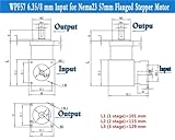 NEMA23 57 Stepper Motor 90 Degree Right Angle Planetary Reducer Ratio 3:1-216:1 Output Shaft 14mm for CNC 60 Flange Servo Motor(Input 6.35-Neam23,Ratio 30 to 1)