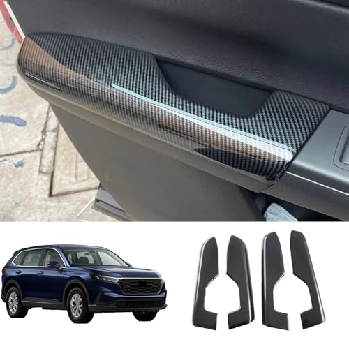 GZZHANMU Car Side Door Armrest Protector,Door Lock Panel Rear Armrest Cover Trim Fit for Honda CR-V CRV 2023 2024 2025,Interior Accessories 4pcs ABS Carbon Fiber Style