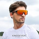 KINGSEVEN Polarized Cycling Sunglasses Men Sports Sunglasses Mtb Bicycle Glasses UV400 ProtectionLS910-C06 Black Red Red