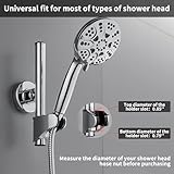 Starensky Shower Head Holder, Wall Mounted Shower Holder, Adjustable Suction Cup Shower Bracket, Relocatable Shower Wand Attachment for Bathroom Wall, Chrome Coating