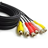 BronaGrand 3 RCA Male Jack to 6 RCA Female Plug Splitter Audio Video Av Adapter Cable (6FT)