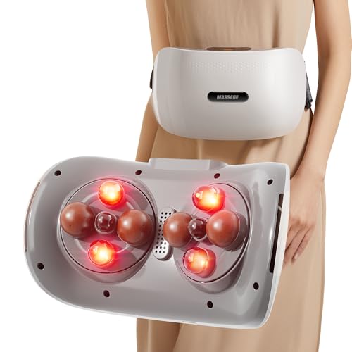 Dual Massage Abdominal Massager with Heat for Flatulence and Period Cramps, Used for Abdomen, Legs, Neck, Stomach Massager for Digestion