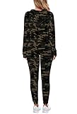 Fixmatti Women Sweatsuits Camo Printed Activewear Jogger Sweatpants 2 Piece Track Suit S