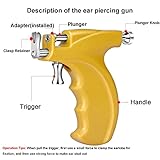 LECIEL Reusable Ear Piercing Gun Kit, Professional Body Nose Lip Piercing Kits with 16 Pairs Stud Earrings (6 Pairs Sterling Silver Stud Earrings+10 Pairs Gun Stud Earrings)