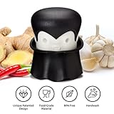 OTOTO Gracula Garlic Crusher, Garlic Peeler, Also for Ginger, Nuts, Chili, Herbs - Twist Top Mincer & Easy Squeeze Manual Press Peeler, Goth Gifts