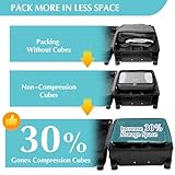 Gonex Compression Packing Cubes, Expandable Storage Travel Luggage Bags Organizers with Shoe Bag, Clear Toiletry Bag (Black)