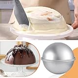 Milkary 2Pcs 8inch Dome Cake Pan, Aluminum Nonstick Hemisphere Pan, Round Cake Molds for Baking Sphere Cake Pan for Birthday Wedding Anniversary DIY Cakes Bakeware Tools