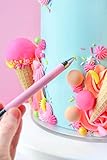 FOOD SAFE Sprinkle Applicator Pen for Precise Placement | Cake & Cookie Decorating (Pink) ORIGINAL Sprinkle Pen | Better than tweezers & grabbers!