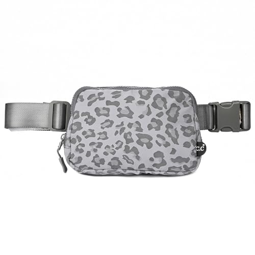 C.C Leopard Patten Belt Bag for Women Fanny Pack Crossbody Bags for Women Fashion Waist Packs with Adjustable Strap Gifts for Women (BGS-4255) (Leopard Pattern - grey)