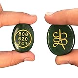 Green Zibu Coin Attract Wealth Money Cash Flow and Wealth Angle Number Abundance Natural Oval Shape Cabochon Feng Shui Money Both Side for Money Success (Pack of 3)