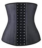 YIANNA Waist Trainer for Women Tummy Control Latex Underbust Waist Cincher Corset Sport Girdle Hourglass Body Shaper,(Black, XS)