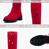 Jeossy Women's 990 Over The Knee High Boots Red Platform Thigh High Boots Suede Long Boots for Women Size 11(DJY990 red 11)