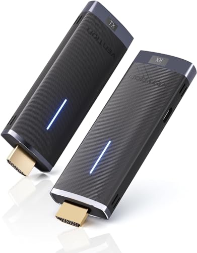 VENTION Wireless HDMI Dongle Transmitter and Receiver 2.4/5GHz 4K Decording, 131FT /40M, Bluetooth Adapter, Wireless Extender Connection with Sender with Miracast 1080P for Streaming Video
