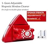 Fcare Outside Magnetic Window Cleaner, Double-Sided Window Brush Glass Wiper Cleaning Tools, Adjustable for high Rise Window Cleaning Windows Thickness 0.3"-1.2" (red)