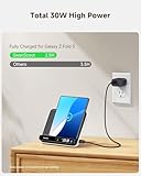 SwanScout Wireless Charger for Samsung Z Fold/S25 Ultra, 30W Fast Charging Station for Samsung Z Fold 6/5/4/3/2, Foldable Charger Stand for Galaxy Watch 7/Ultra/6/5/4/3, SwanScout 710FS