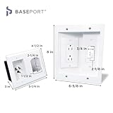 BASEPORT In Wall Cable Management Kit - TV Wire Hider Kit for Wall Mount TV, Hide Wires Wall Mount TV Kit with Wall Cable Pass Through, Complete TV Cord Hider for Wall Mounted TV